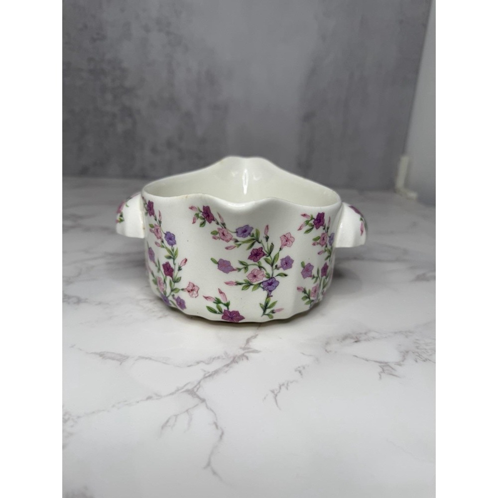 W.S.George Bolero 112A Floral Double Spout Sugar Bowl Gravy Boat Vintage Ceramic